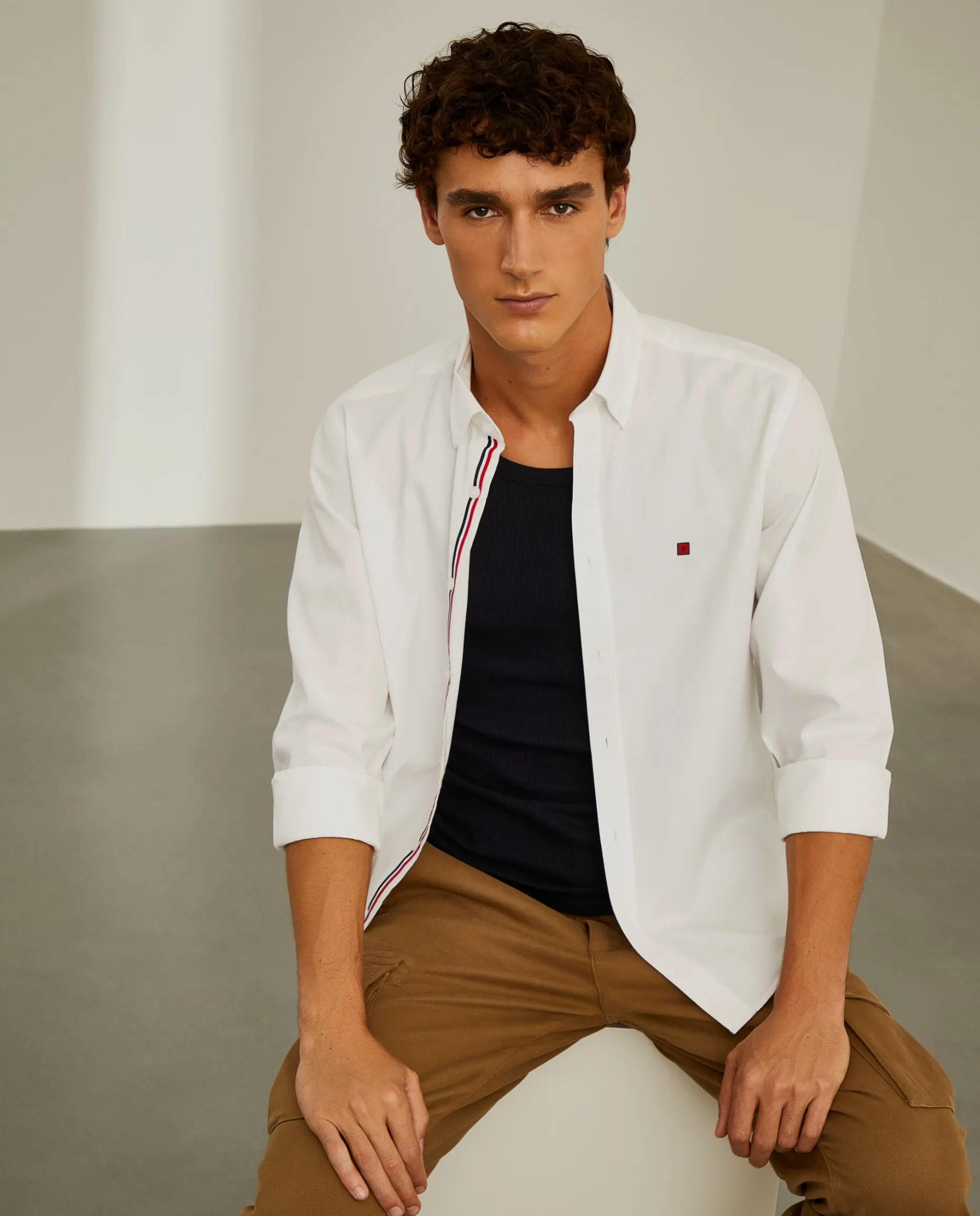Camisa slim fit em sarja|LION OF PORCHES Best