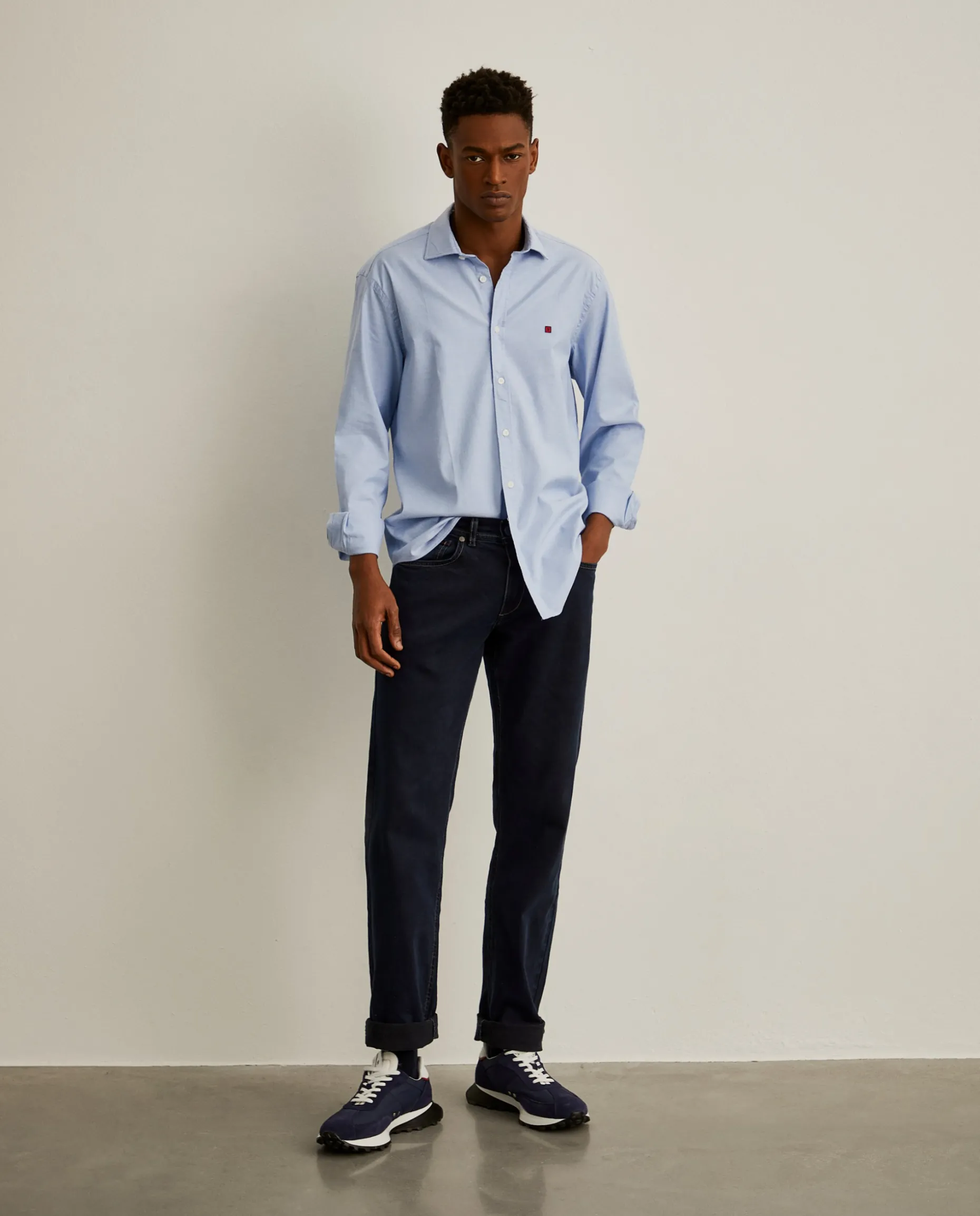 Camisa slim fit em tecido oxford|LION OF PORCHES Sale