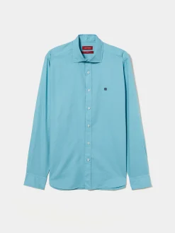 Camisa slim fit em tecido popelina|LION OF PORCHES New