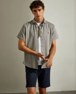 Camisa slim fit mang curta|LION OF PORCHES Hot