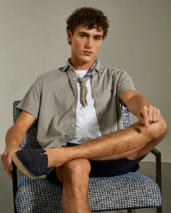 Camisa slim fit mang curta|LION OF PORCHES Hot
