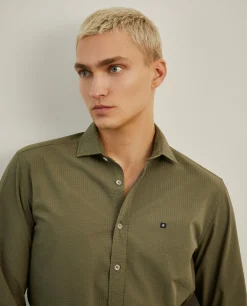 Camisa slim fit seersucker|LION OF PORCHES Fashion