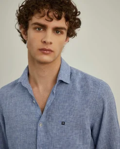 Camisa xadrez de linho slim fit|LION OF PORCHES Sale