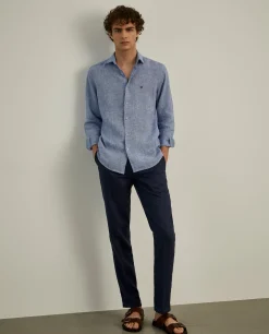 Camisa xadrez de linho slim fit|LION OF PORCHES Sale