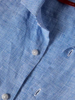 Camisa xadrez de linho slim fit|LION OF PORCHES Sale