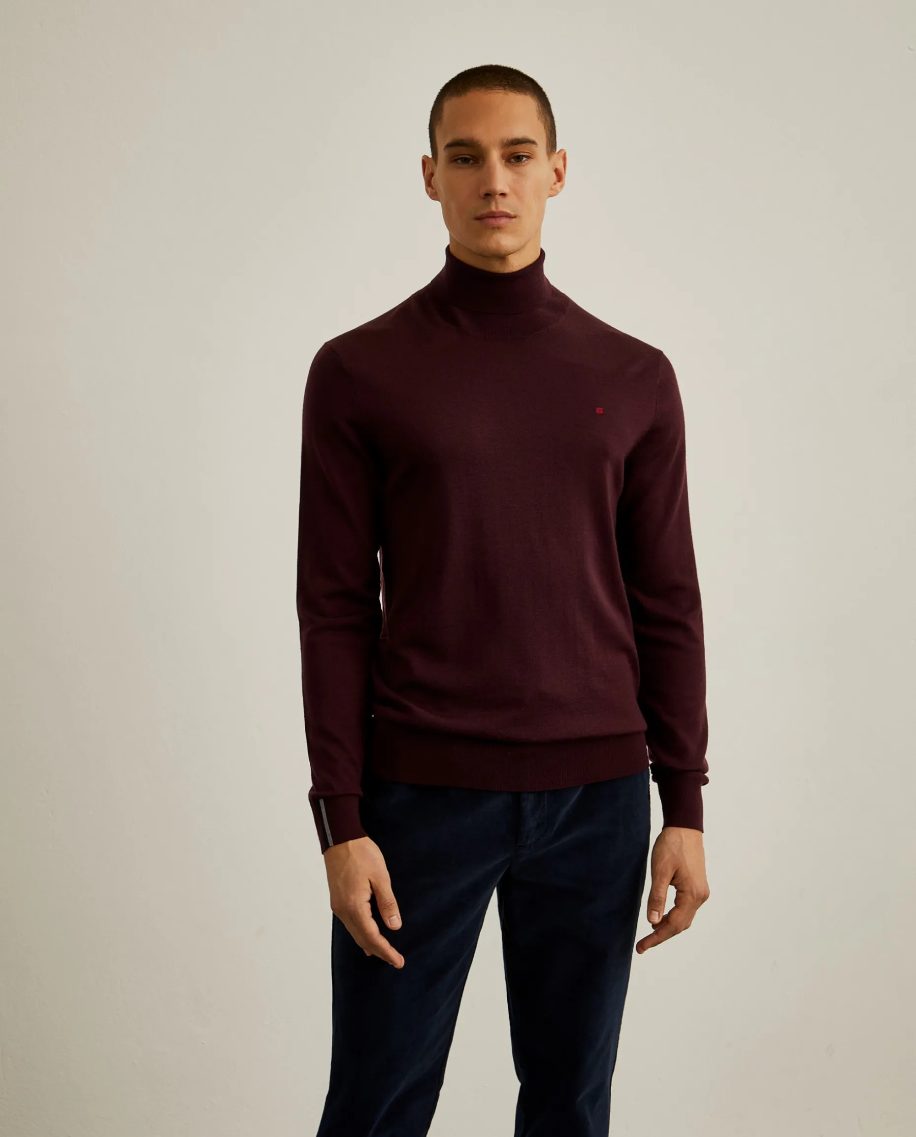 Camisola 100% lã merino com gola alta|LION OF PORCHES Discount