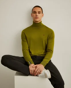 Camisola 100% lã merino com gola alta|LION OF PORCHES Cheap