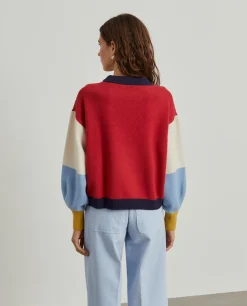 Camisola color block em lã merino e caxemira|LION OF PORCHES Discount