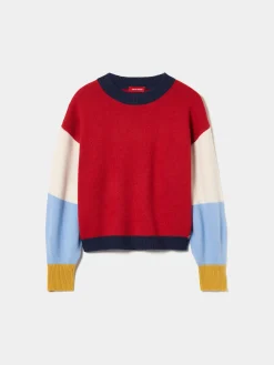Camisola color block em lã merino e caxemira|LION OF PORCHES Discount