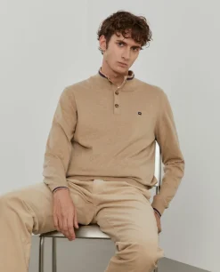 Camisola com botões algodão e caxemira|LION OF PORCHES Shop