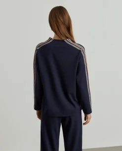Camisola com riscas decote em V|LION OF PORCHES Online