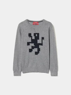 Camisola de algodão e caxemira com estampado|LION OF PORCHES Cheap