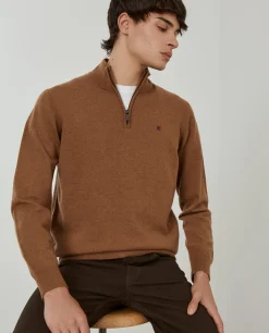 Camisola de lã com fecho|LION OF PORCHES Store