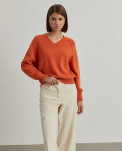 Camisola de lã decote em V|LION OF PORCHES Best Sale