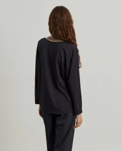 Camisola de malha em liocel e algodão com riscas|LION OF PORCHES Best