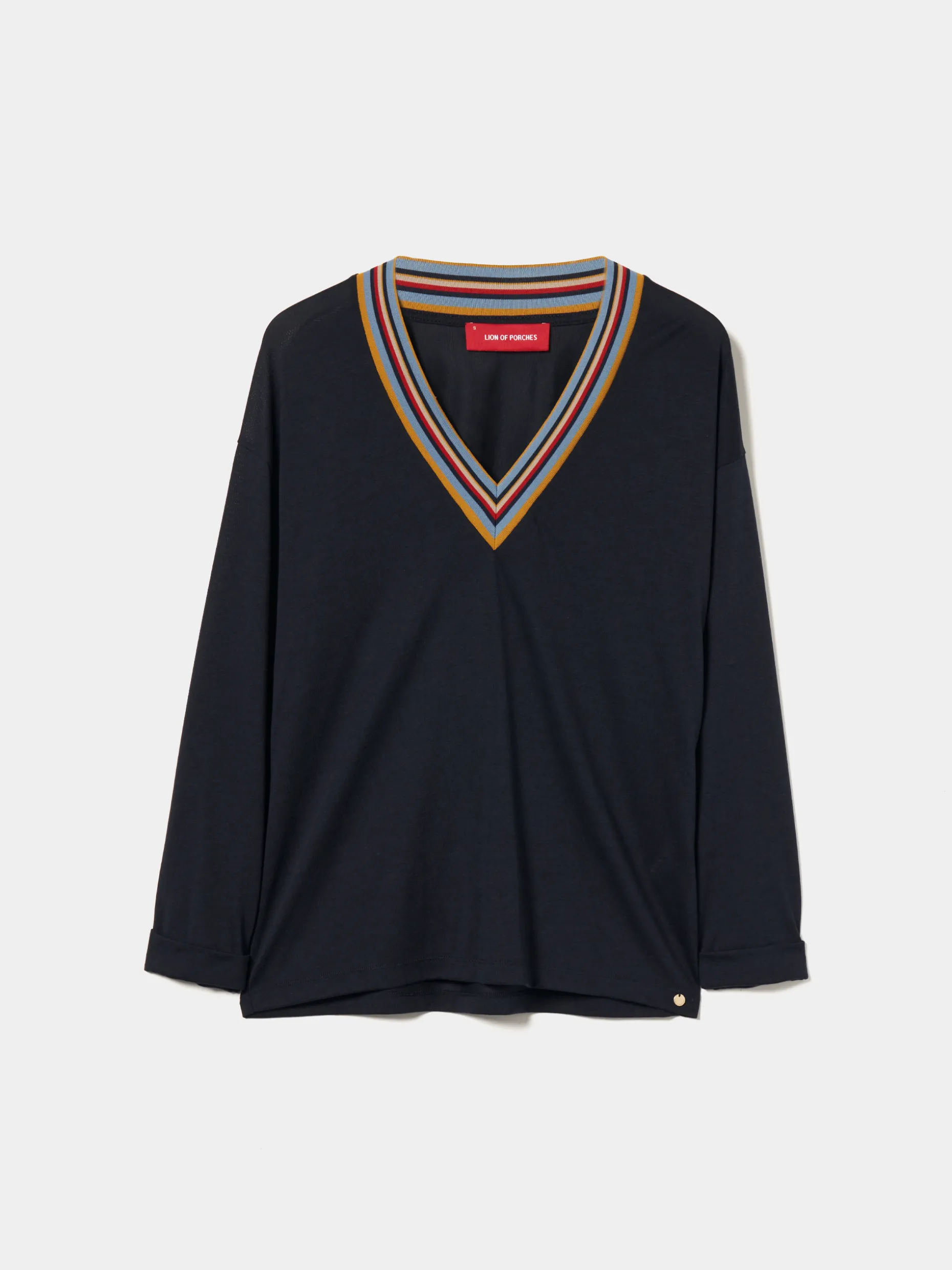 Camisola de malha em liocel e algodão com riscas|LION OF PORCHES Best
