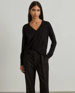 Camisola decote em V com lã|LION OF PORCHES New