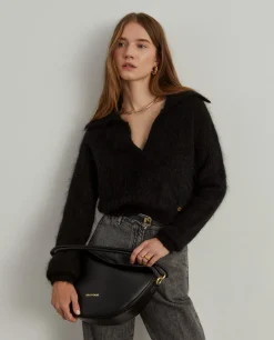 Camisola decote em V com lã mohair|LION OF PORCHES Store