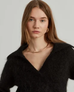 Camisola decote em V com lã mohair|LION OF PORCHES Store