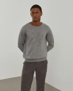 Camisola decote redondo em algodão e caxemira|LION OF PORCHES Flash Sale
