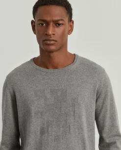Camisola decote redondo em algodão e caxemira|LION OF PORCHES Flash Sale