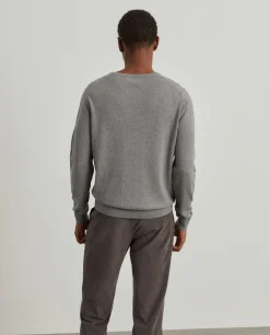 Camisola decote redondo em algodão e caxemira|LION OF PORCHES Flash Sale