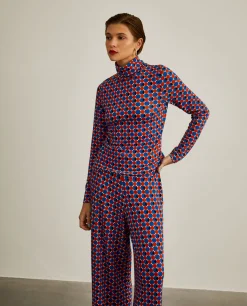 Camisola gola alta com padrão geométrico|LION OF PORCHES Best Sale