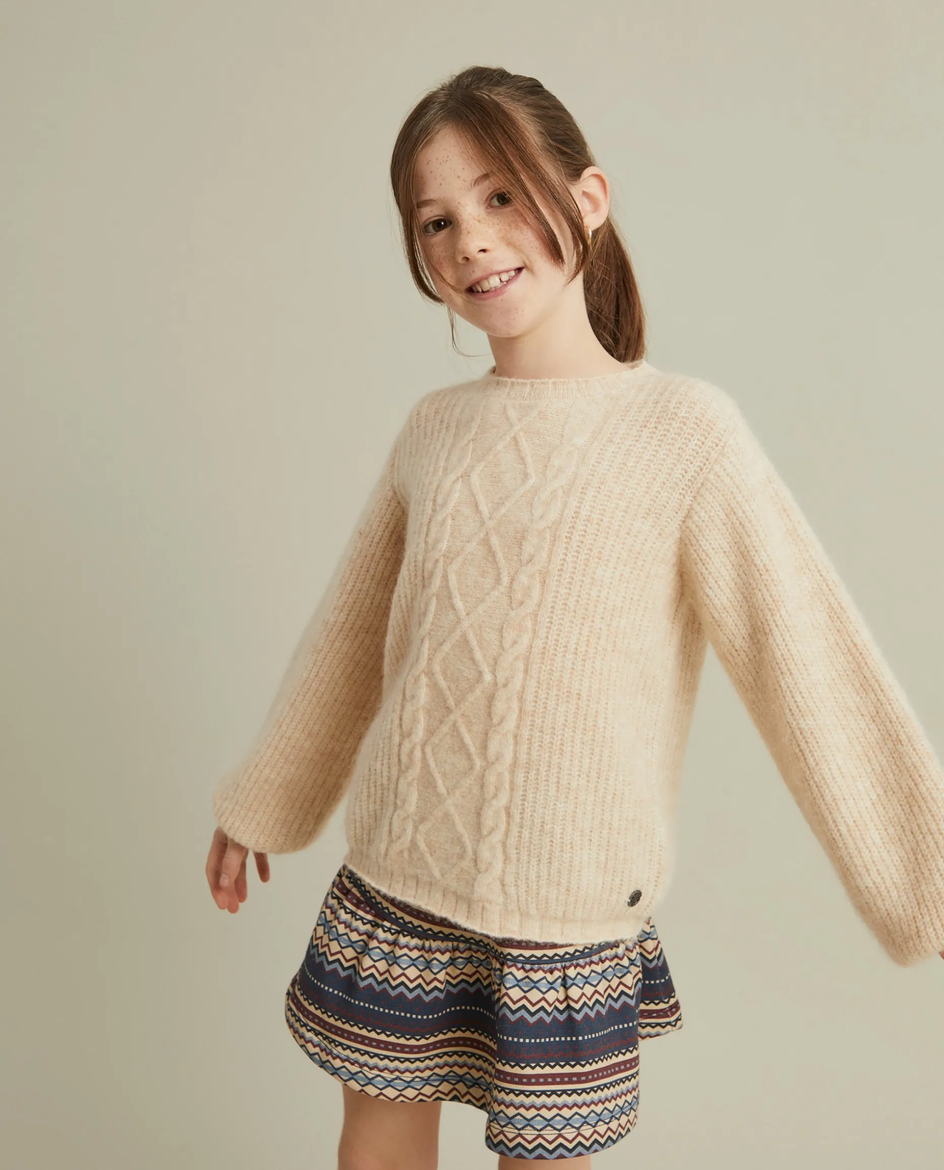 Camisola malha entrançada mistura de lã e mohair|LION OF PORCHES Shop