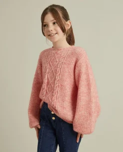 Camisola malha entrançada mistura de lã e mohair|LION OF PORCHES Clearance