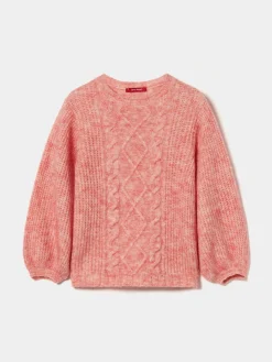 Camisola malha entrançada mistura de lã e mohair|LION OF PORCHES Clearance