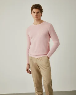 Camisola malha estruturada com gola redonda|LION OF PORCHES Outlet