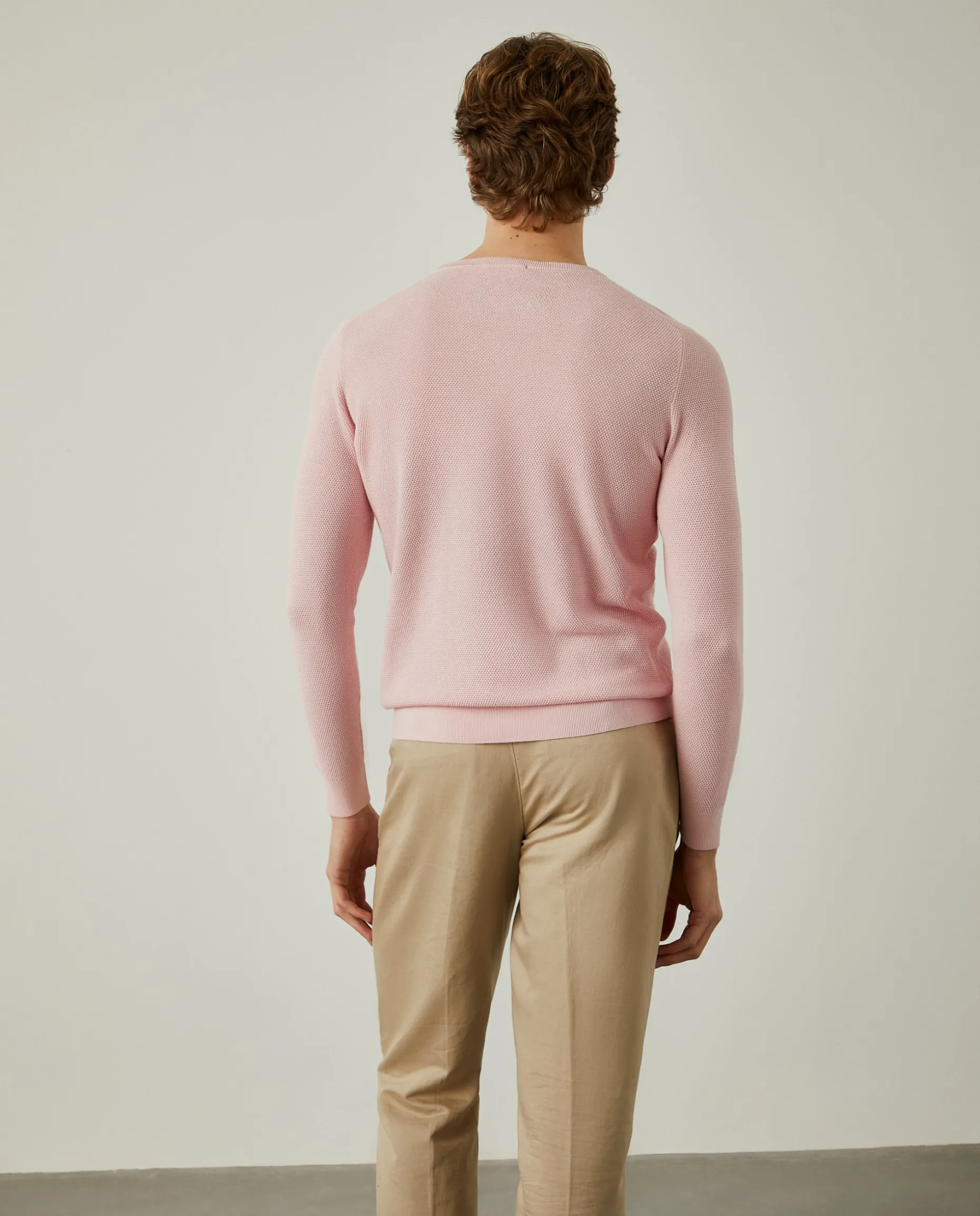 Camisola malha estruturada com gola redonda|LION OF PORCHES Outlet