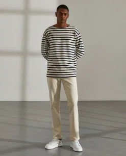 Camisola para homem bicolor com riscas e gola redonda|LION OF PORCHES Hot