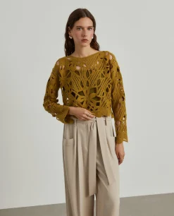 Camisola tricotada de malha aberta|LION OF PORCHES Clearance