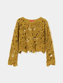 Camisola tricotada de malha aberta|LION OF PORCHES Clearance