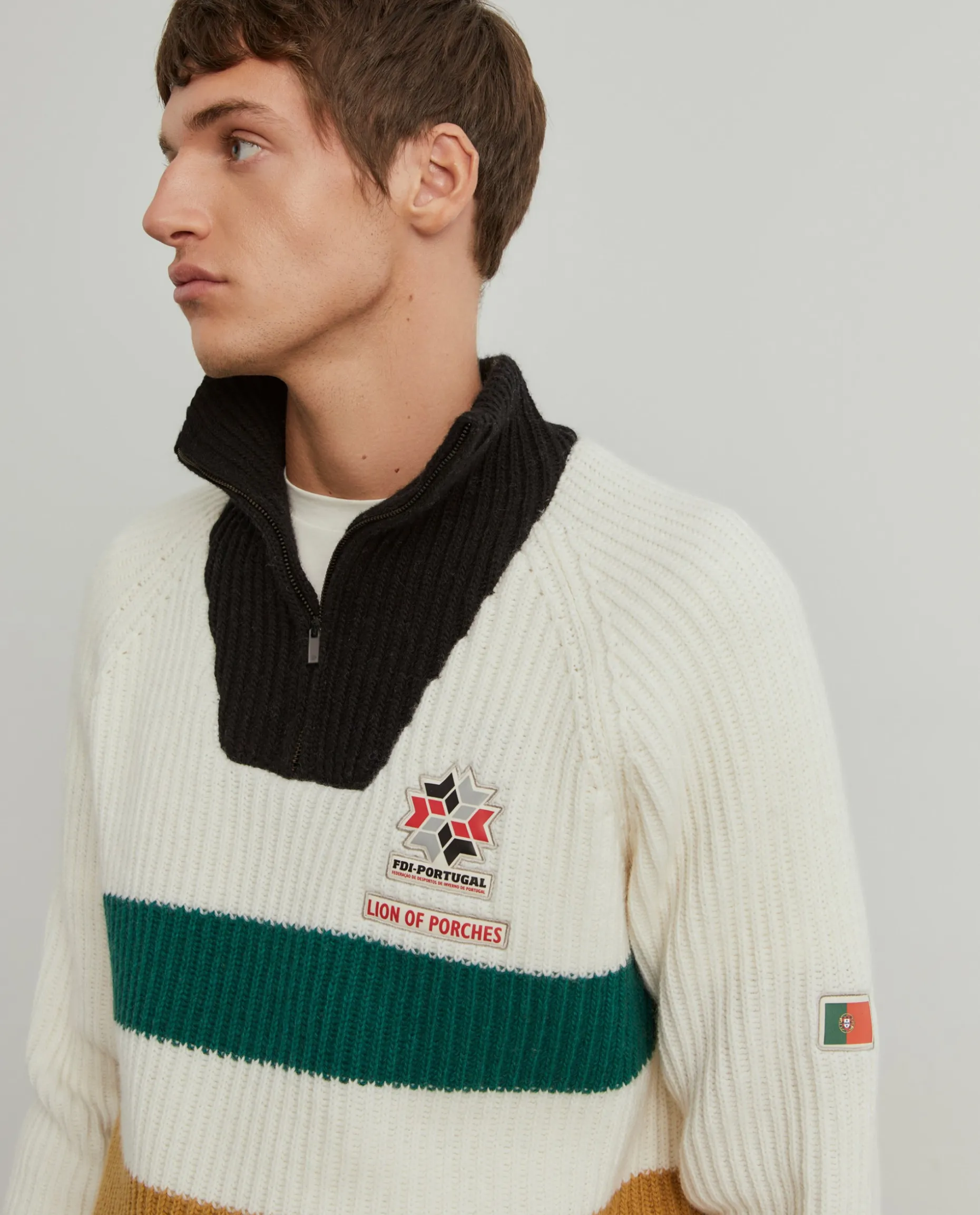 Camisola tricotada às riscas Lion x FDI|LION OF PORCHES Online