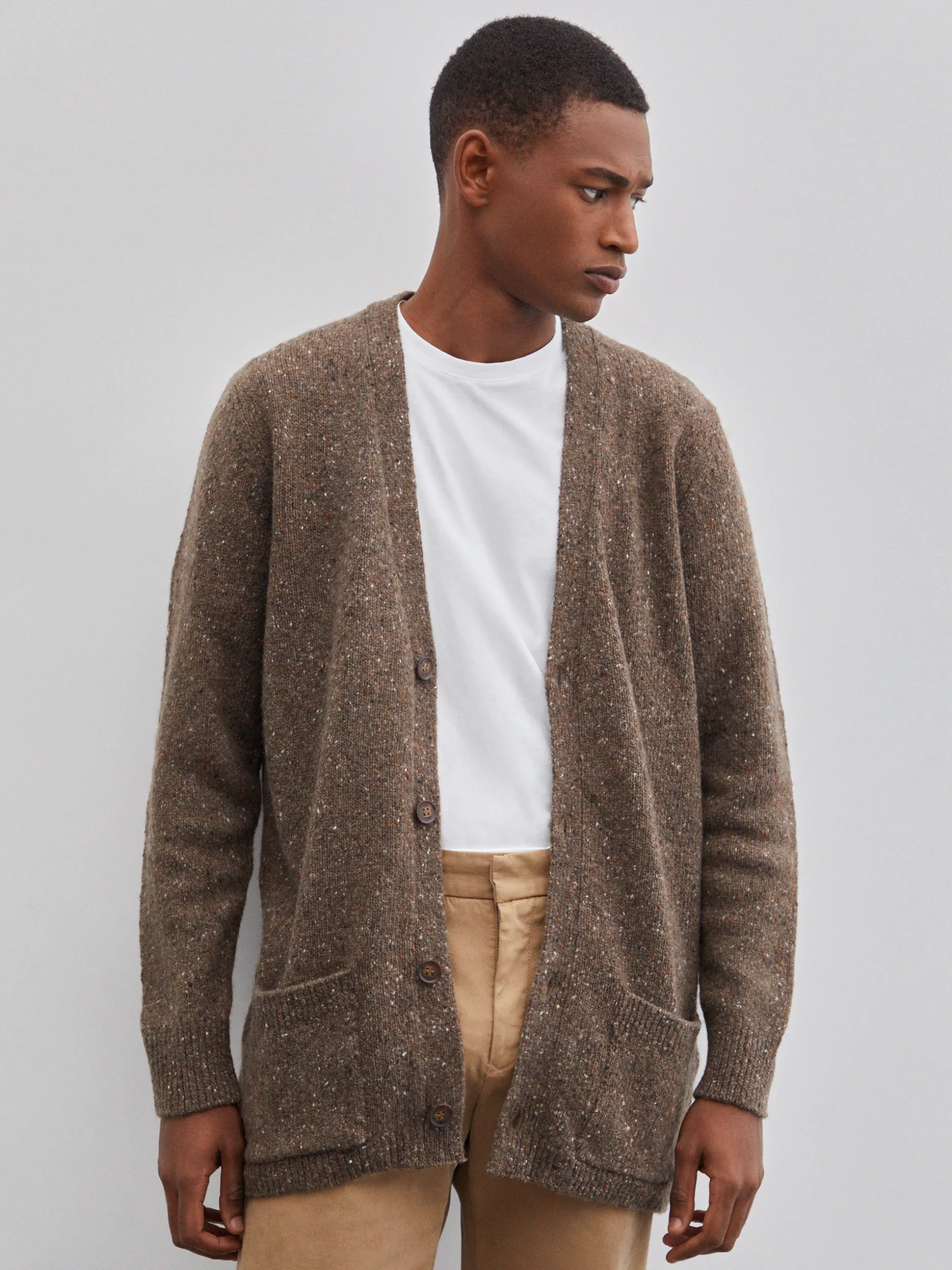 Cardigan bicolor mistura de lã|LION OF PORCHES Best Sale