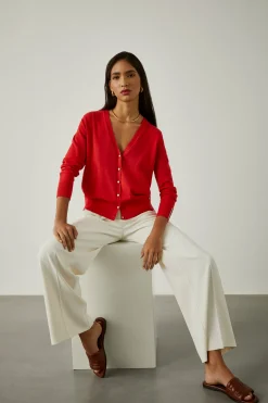 Cardigan clássico com botões em contraste|LION OF PORCHES Discount