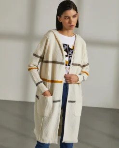 Cardigan comprido com capuz e riscas|LION OF PORCHES Best