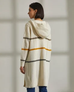 Cardigan comprido com capuz e riscas|LION OF PORCHES Best