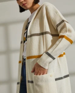 Cardigan comprido com capuz e riscas|LION OF PORCHES Best