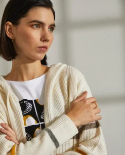 Cardigan comprido com capuz e riscas|LION OF PORCHES Best