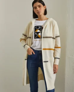 Cardigan comprido com capuz e riscas|LION OF PORCHES Best