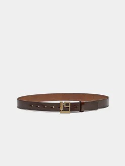 Cinto de pele com fivela monograma|LION OF PORCHES Discount