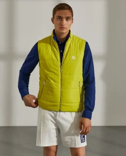 Colete reversível em tecido técnico com bolsos e fecho frontal|LION OF PORCHES New