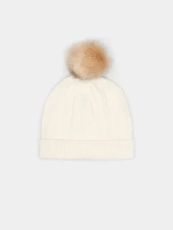 Gorro em malha tricotada com pompom|LION OF PORCHES Store