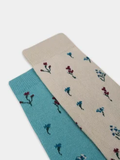 Meias com motivos de flores|LION OF PORCHES Cheap