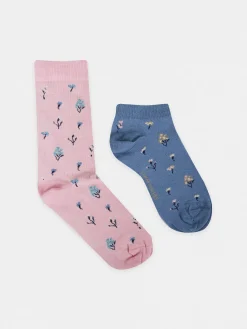Meias com motivos de flores|LION OF PORCHES Sale