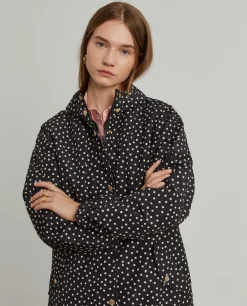 Parka comprida polka dots com capuz|LION OF PORCHES Clearance
