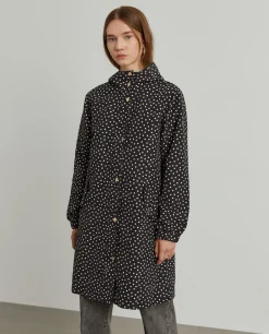 Parka comprida polka dots com capuz|LION OF PORCHES Clearance
